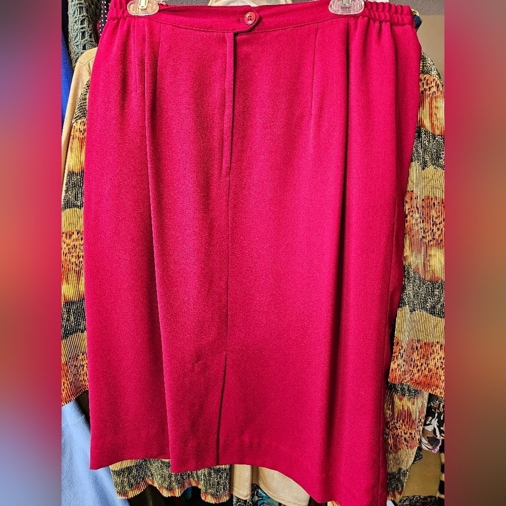 SET!! ELEGANT WORTHINGTON RED 2 PIECE TAILORED SUIT~ SKIRT & BLAZER SET SIZE 16 - Picture 4 of 7